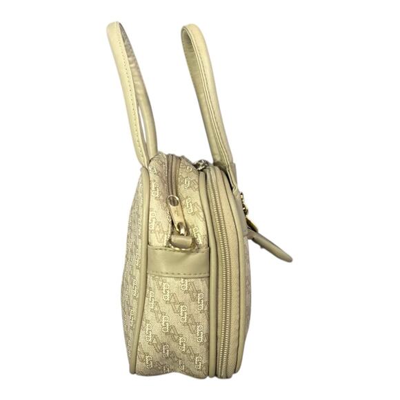 Via Prima Small structured Top Handle Handbag Neutral beige brown gold hardware - Picture 8 of 10